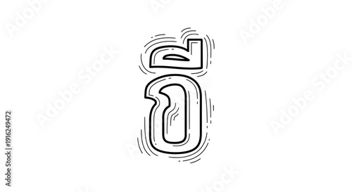Thai Alphabet Character 'O Ang' (อ) Hand Drawn Doodle Style