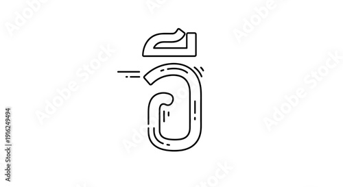 Thai Alphabet Character "O Ang" (อ) in Minimalist Line Art Style