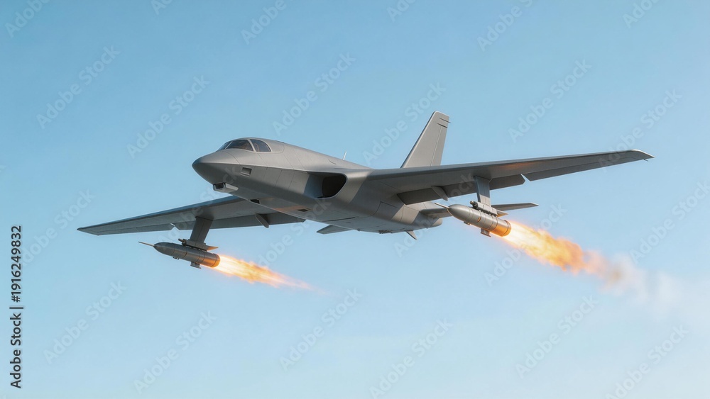 Obraz premium Military jet aircraft in flight