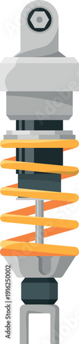 Shock absorber. Damper cartoon icon. Mechanical device