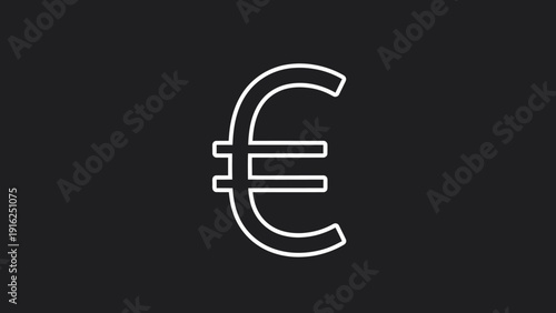Euro Currency Symbol Outline Graphic Design.