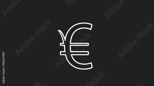 Euro Currency Symbol Outline Graphic Design.