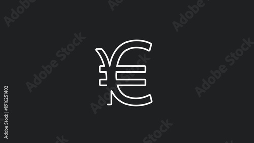 Euro Yen Currency Symbol Combination Outline.