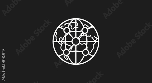 Global network connections abstract representation on a dark background.
