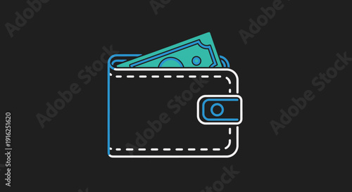 Illustration of a wallet with money peeking out.