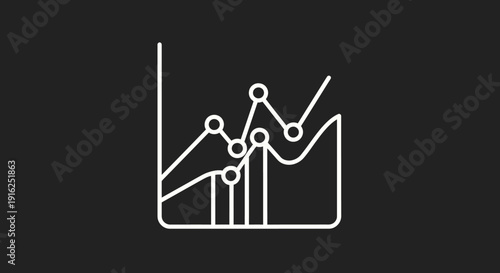 Line graph showing fluctuating data trends and growth over time.