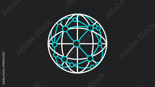 Global Network Connections Digital Globe Abstract Design.