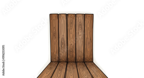 Illustrated wood plank backdrop rendering offering rustic charm and texture contrast ready to