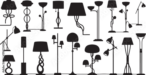 Collection of various lamp designs and styles on display