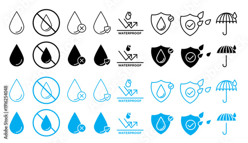 Waterproof icons collection