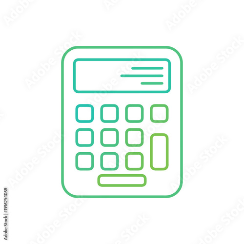 Digital calculator icon for accounting, math calculations and financial tax planning.