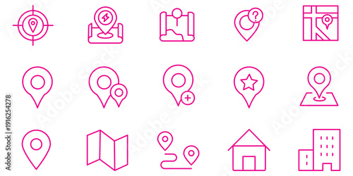 Location line icon. Minimal vector illustration with simple thin outline icons as map, pin, travel, gps, marker, globe, earth, destination and other business pictogram