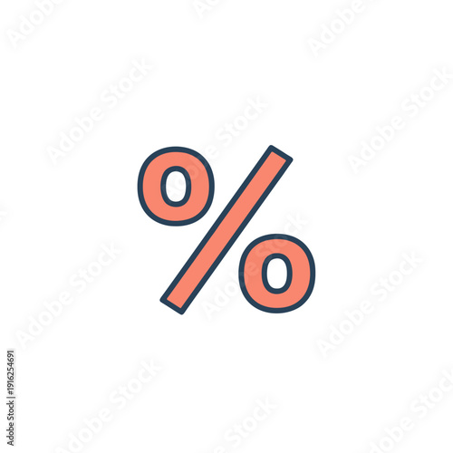 Percentage symbol icon for discounts, commission rates and financial math calculations.