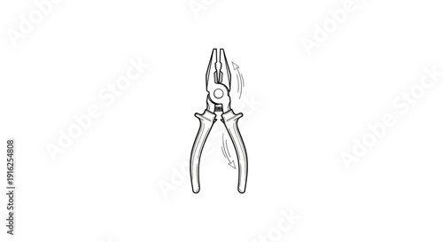 Pliers Tool Illustration - Hand Drawing Sketch Style