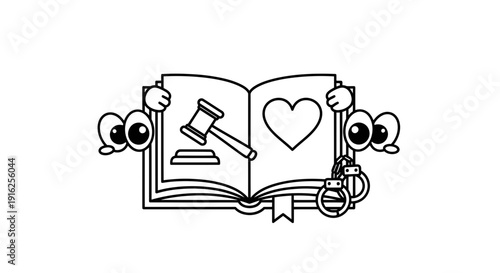 Illustrative representation depicting contrasts within a legal or ethical narrative