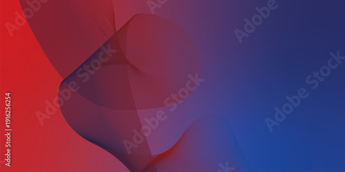 Bisque red and navy azure abstract shape grainy gradient background with black backdrop and noisy texture for wide banner poster and header design