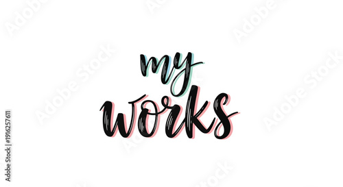 My Works Handwritten Typography with Artistic Flare for Creative Portfolio Display
