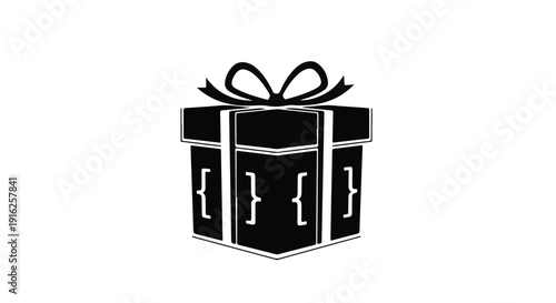 A realistic 3d vector illustration of a white gift box decorated with a red ribbon and bow for a happy Christmas surprise, birthday celebration, or holiday shopping package design