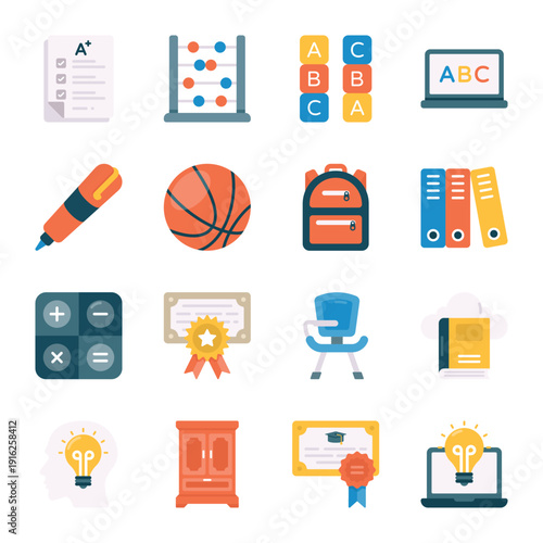 Education and Learning Vector Icons Set 01
