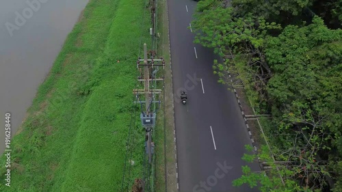 aerialview of riverside road