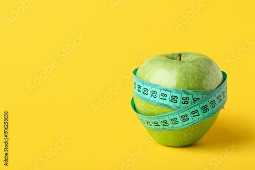 Green apple with turquoise ...