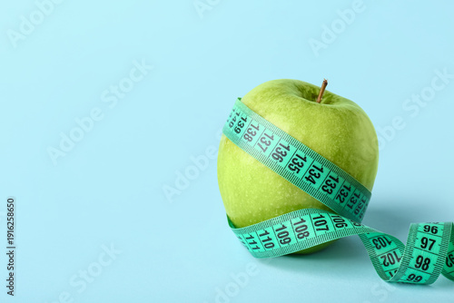 Green apple with turquoise ...