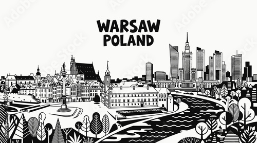 warsaw poland europe capital city skyline landmark architecture urban travel tourism historic culture downtown oldtown landscape