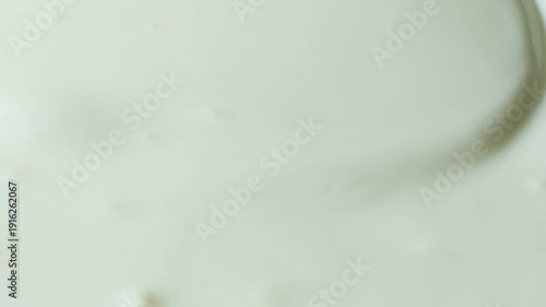 Cinematic Pouring of Thick Milky Yogurt Slow Motion