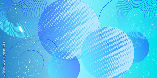 An abstract design dominated by blue and soft turquoise gradients, with additional dynamic and modern elements. For modern book or magazine covers.