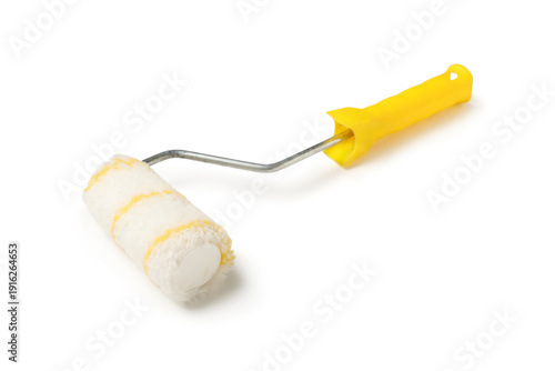 Paint roller with yellow ha...