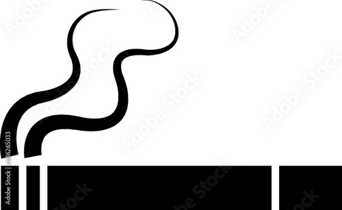 Smoking cigar vector icon tobacco silhouette and outline , classic smoke symbol isolated on transparent background for lounge and branding design