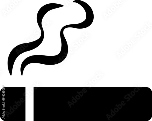 Smoking cigar vector icon tobacco silhouette and outline , classic smoke symbol isolated on transparent background for lounge and branding design