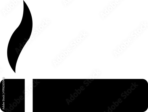 Smoking cigar vector icon tobacco silhouette and outline , classic smoke symbol isolated on transparent background for lounge and branding design