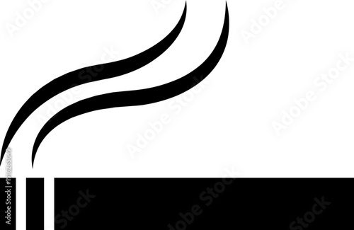 Smoking cigar vector icon tobacco silhouette and outline , classic smoke symbol isolated on transparent background for lounge and branding design