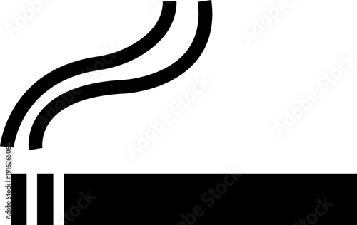 Smoking cigar vector icon tobacco silhouette and outline , classic smoke symbol isolated on transparent background for lounge and branding design