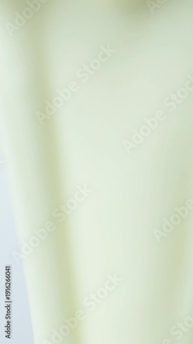 Natural Yogurt Flowing Texture, Slow Motion Macro