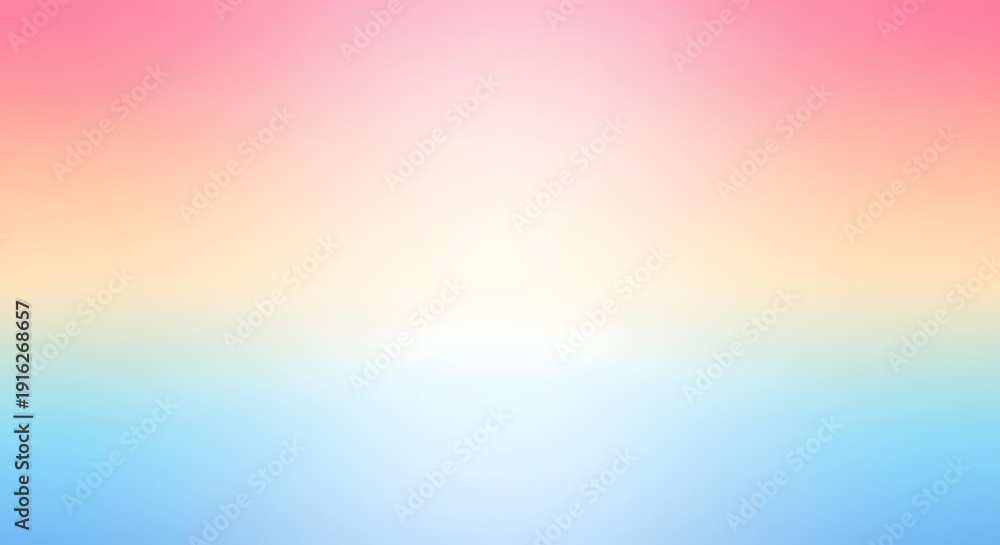 Obraz premium Vibrant pastel rainbow gradient background with a soft, bright center glow, perfect for playful, cheerful, and uplifting themes.