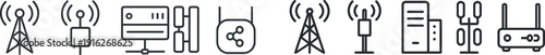 Various icons illustrate communication technologies including cellular towers, satellite signals, computers, and telephony systems, showcasing modern connectivity tools and methods.