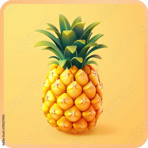 A clean vector icon of a fresh pineapple ring with detailed texture, centered on a solid background.