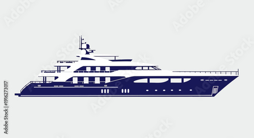 Luxury Yacht Vector Illustration