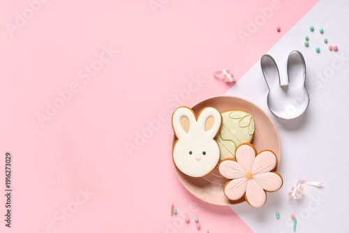Plate with tasty Easter coo...