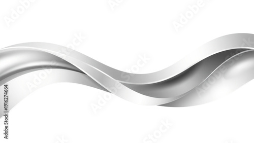 Abstract Grey Flowing Wave Background on White