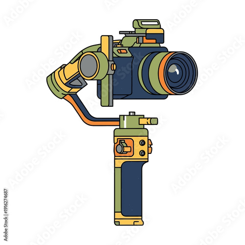 Digital Camera Stabilizer Gimbal with Lens