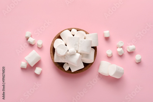 Bowl with sweet marshmallow...