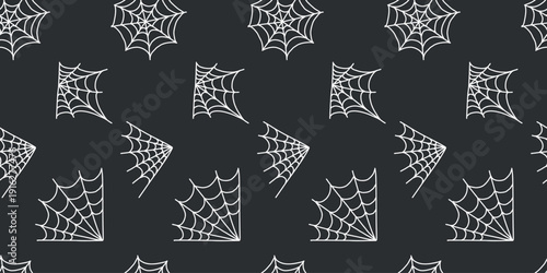 Wallpaper Mural White Spider Web Seamless Pattern on Dark Background Torontodigital.ca