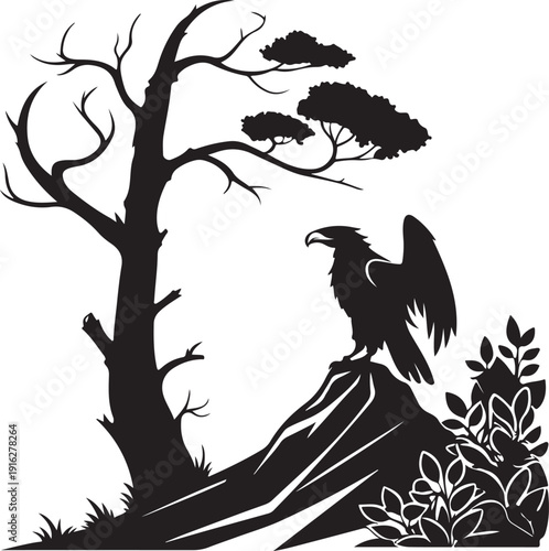 Garuda Pancasila National Symbol of Indonesia Elegant Black Silhouette Vector Emblem Traditional Crest Isolated Design for Official Identity Use