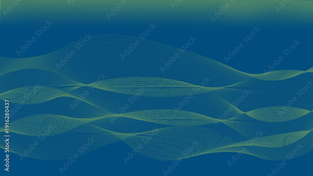 Fototapeta premium Abstract Blue And Green Flowing Waves Background With Soft Translucent Fluid Motion And Ripples