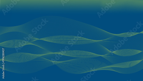 Abstract Blue And Green Flowing Waves Background With Soft Translucent Fluid Motion And Ripples