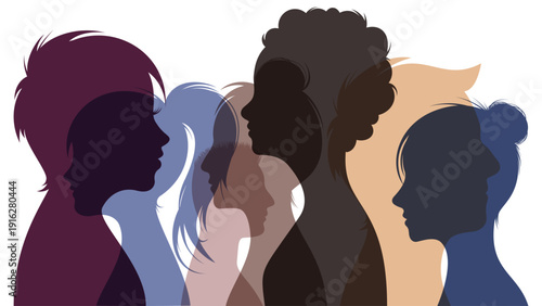  human faces silhouettes