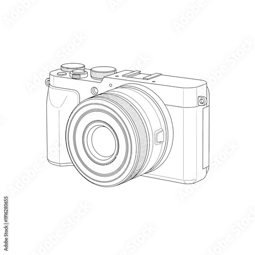 Digital camera outline drawing